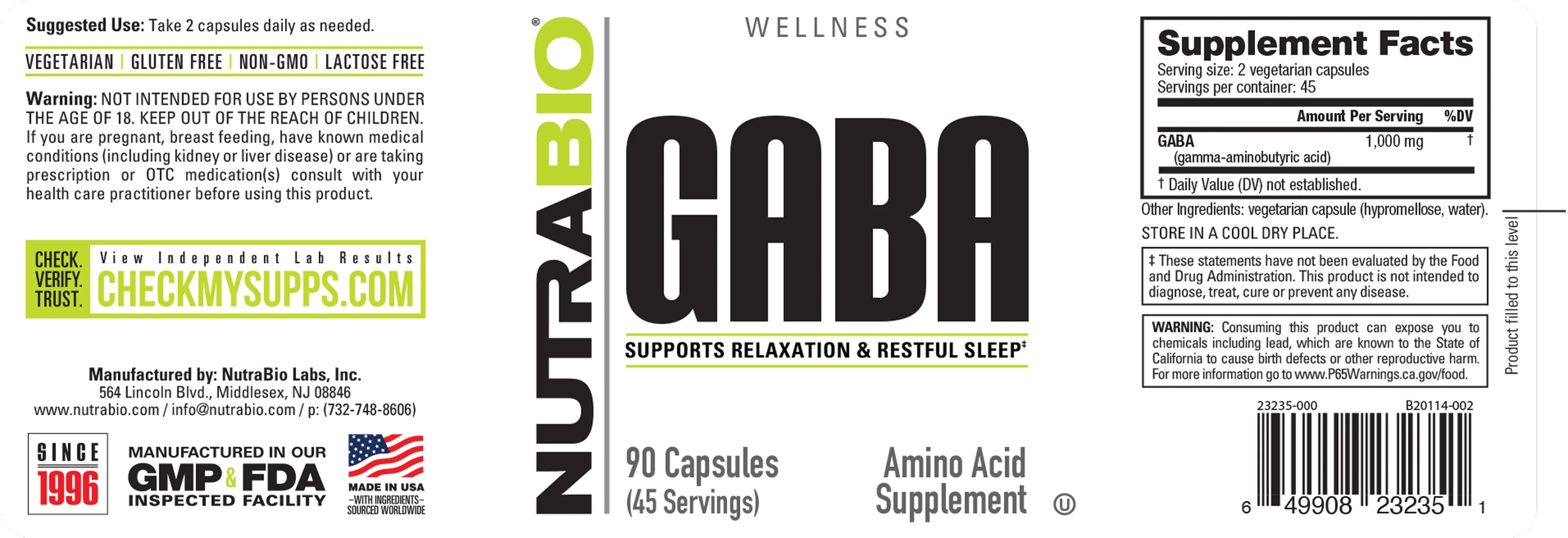 NutraBio | Gaba