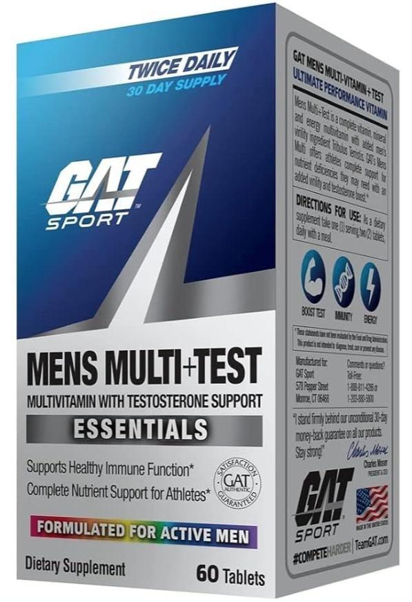 GAT Sport | Mens Multi+Test | Multivitamin with Testosterone Support | 60ct.