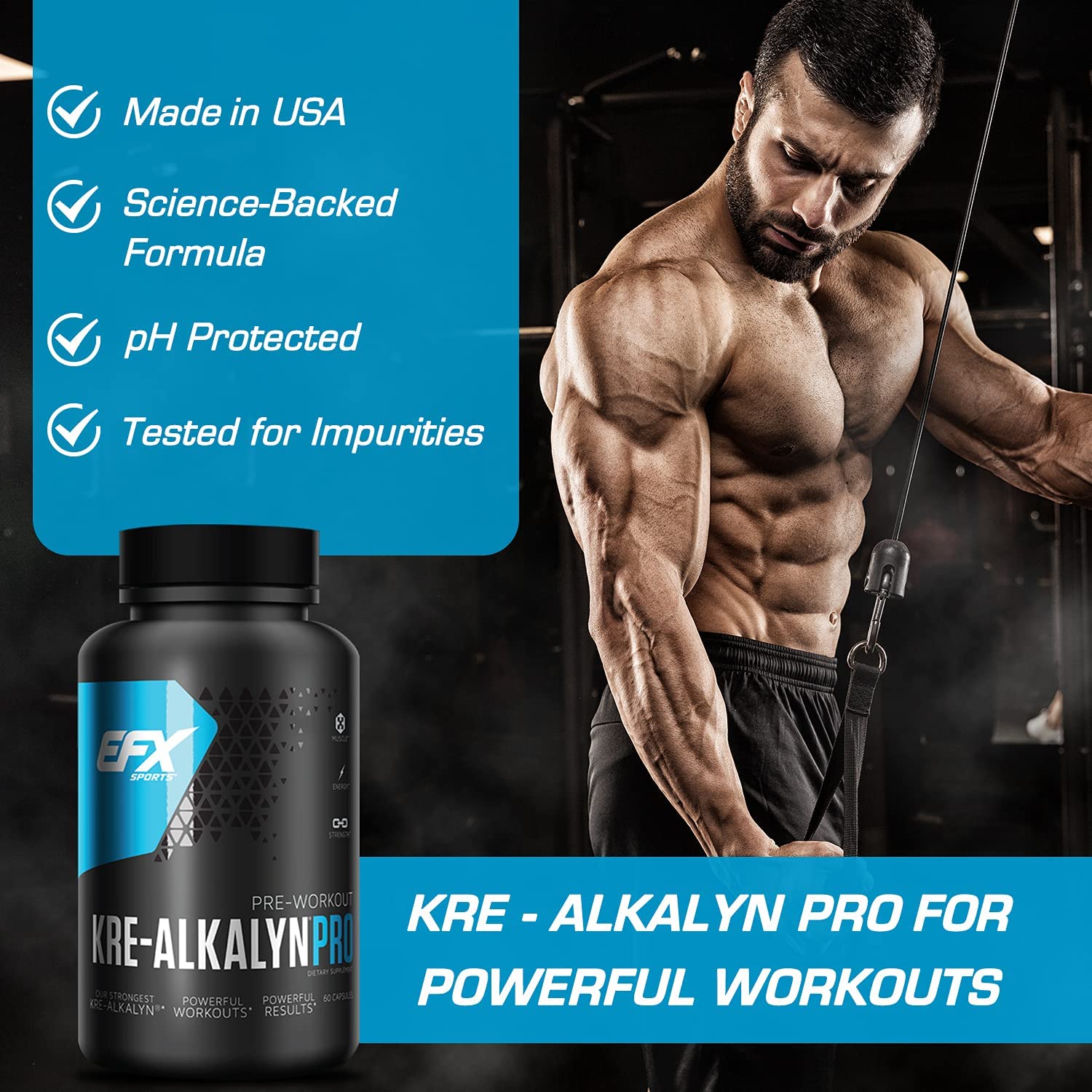 EFX Sports | Kre-Alkalyn PRO Pre-Workout | PH-Correct Creatine Monohydrate