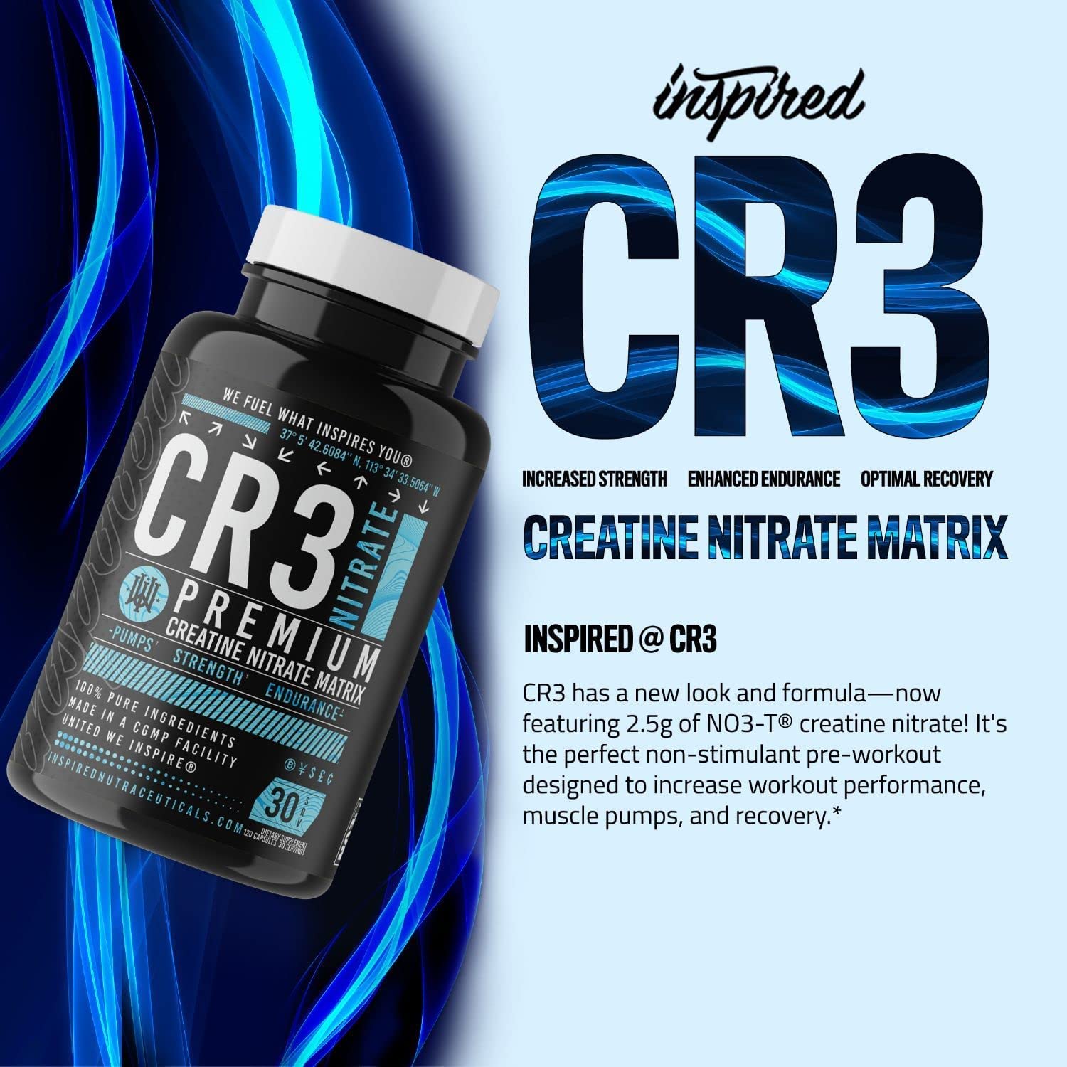 Inspired Nutraceuticals | CR3 | Creatine Nitrate